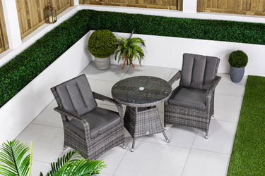 Arizona Round Garden Bistro Table and Chairs Set - Grey