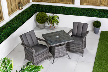 Arizona Square Garden Bistro Table and Chairs Set - Grey