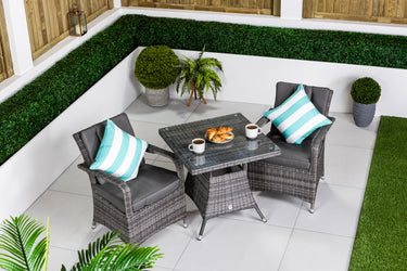 Arizona Square Garden Bistro Table and Chairs Set - Grey