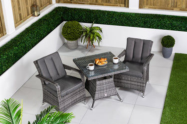 Arizona Square Garden Bistro Table and Chairs Set - Grey