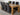 Dakota Extra Large Oak Dining Table with 6 Lola Black Fabric Chairs
