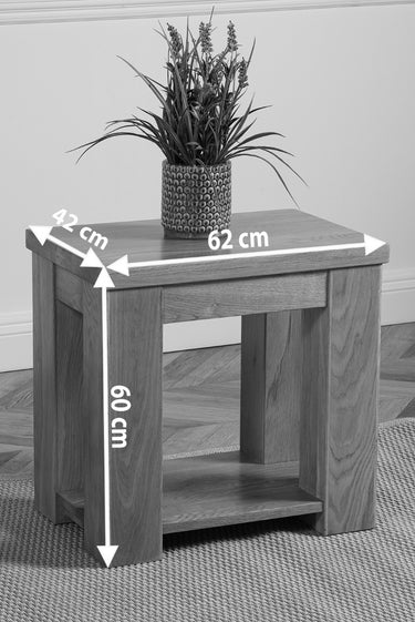 Dakota Chunky Solid Oak Lamp Table