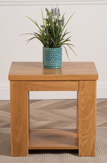 Dakota Chunky Solid Oak Lamp Table
