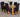 Dakota Large Oak Dining Table with 6 Washington Black Fabric Chairs