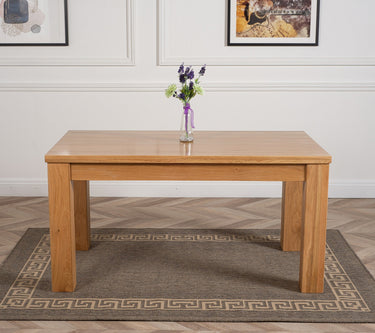 Dakota 152cm Chunky Medium Solid Oak Dining Table