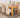 Dakota Medium Oak Dining Table with 4 Lola Beige Fabric Chairs