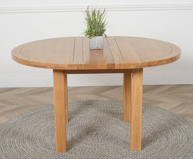 Edmonton 110 - 140cm Solid Oak Extendable Round Dining Table