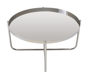 Ember Round Silver Tray Top Coffee Table