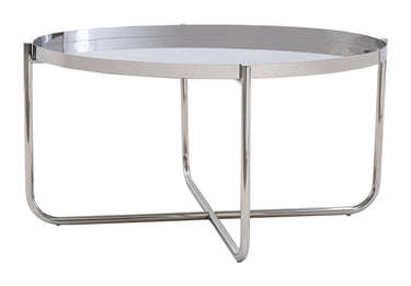 Ember Round Silver Tray Top Coffee Table