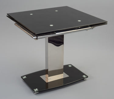 Enzo 80 - 120cm Small Extendable Black Glass Dining Table