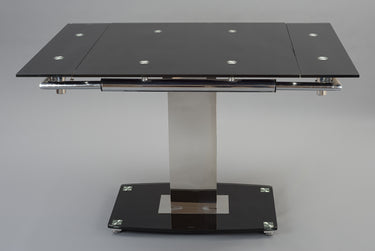 Enzo 80 - 120cm Small Extendable Black Glass Dining Table