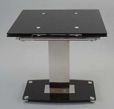 Enzo 80 - 120cm Small Extendable Black Glass Dining Table