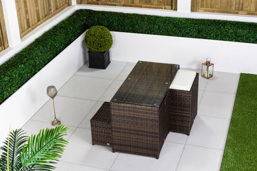 Giardino Rattan Cube Bistro Set - Brown