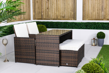 Giardino Rattan Cube Bistro Set - Brown