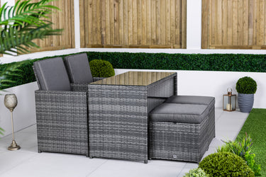 Giardino Rattan Cube Bistro Set - Grey