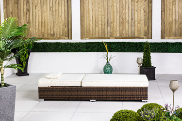 Giardino Rattan Sun Lounger - Brown