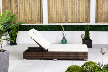 Giardino Rattan Sun Lounger - Brown