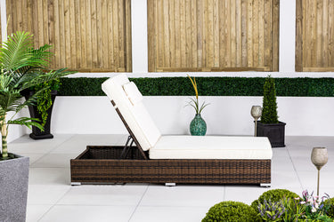 Giardino Rattan Sun Lounger - Brown