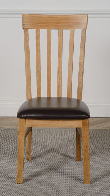 Harvard Solid Oak Dining Chair | Slat Back