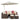 Havana L Shape Modular 5 Seat Rattan Corner Sofa Set With Large Coffee Table & 2 Stools - Brown