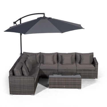 Havana L Shape Modular 6 Seat Rattan Corner Sofa Set With Large Coffee Table - Grey