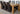 Kuba Extra Large Oak Dining Table with 6 Lola Black Leather Chairs