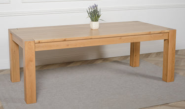 Kuba Extra Large Oak Dining Table with 10 Montana Grey Fabric Chairs