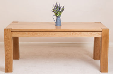 Kuba Large Oak Dining Table with 8 Montana Ivory Leather Chairs