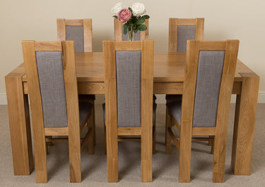 Kuba Large Oak Dining Table with 6 Stanford Oak Chairs