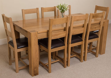 Kuba Large Oak Dining Table with 8 Lincoln Oak Chairs