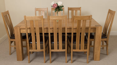 Kuba Large Oak Dining Table with 8 Princeton Oak Chairs