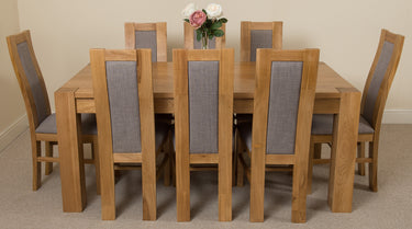 Kuba Large Oak Dining Table with 8 Stanford Oak Chairs