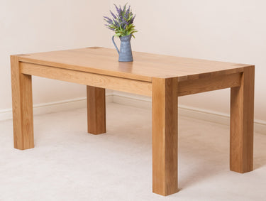 Kuba Large Oak Dining Table with 8 Lincoln Oak Chairs