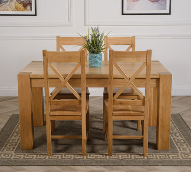 Kuba Medium Oak Dining Table with 4 Berkeley Oak Chairs