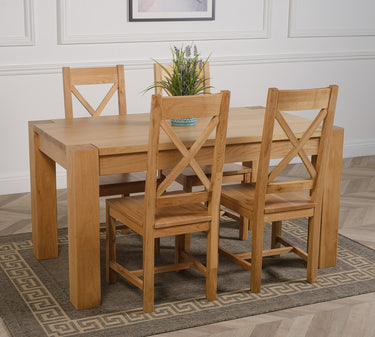 Kuba Medium Oak Dining Table with 4 Berkeley Oak Chairs