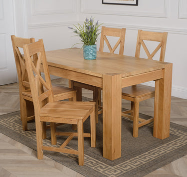 Kuba Medium Oak Dining Table with 4 Berkeley Oak Chairs