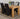 Kuba Medium Oak Dining Table with 4 Lola Black Leather Chairs