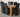 Kuba Medium Oak Dining Table with 6 Lola Black Fabric Chairs