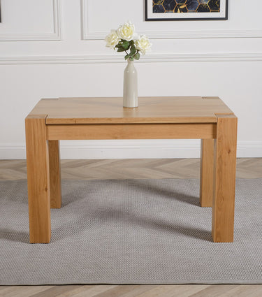 Kuba Small Oak Dining Table with 6 Lola Beige Fabric Chairs