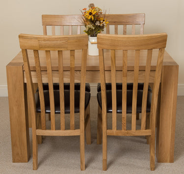 Kuba Small Oak Dining Table with 4 Harvard Oak Chairs