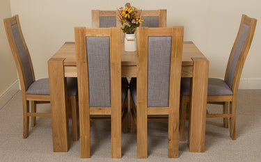 Kuba Small Oak Dining Table with 6 Stanford Oak Chairs