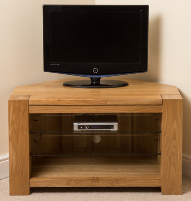Kuba Solid Oak Corner TV Unit