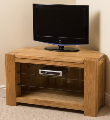 Kuba Solid Oak Corner TV Unit