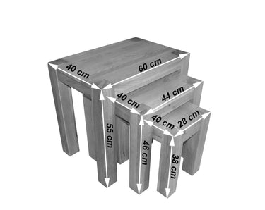 Kuba Solid Oak Nest of Tables
