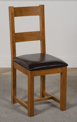 Lincoln Rustic Solid Oak Dining Chair | Ladder Back