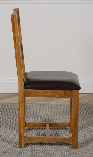 Lincoln Rustic Solid Oak Dining Chair | Ladder Back