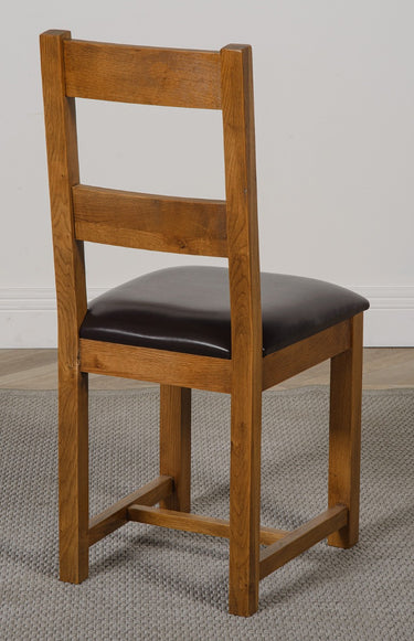 Lincoln Rustic Solid Oak Dining Chair | Ladder Back