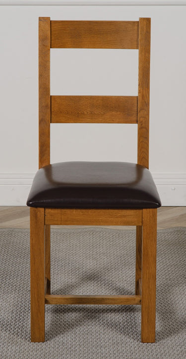 Lincoln Rustic Solid Oak Dining Chair | Ladder Back