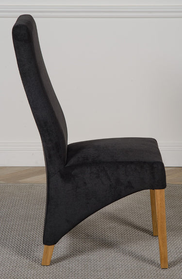 Lola Black Fabric Dining Chair | Curved Back