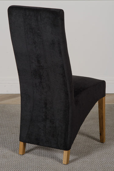 Lola Black Fabric Dining Chair | Curved Back